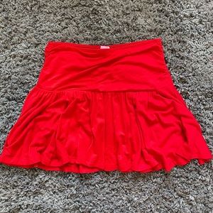 Red mini skirt